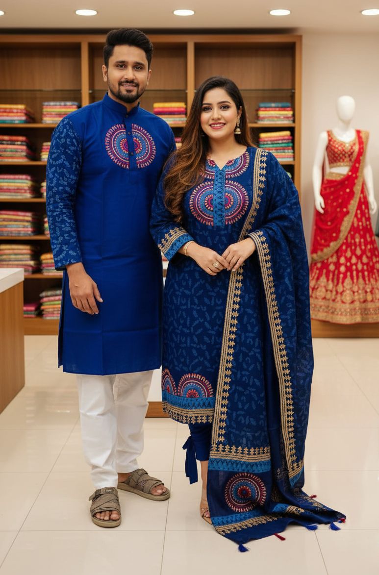 Panjabi Three Piece Couple Set - Image 8