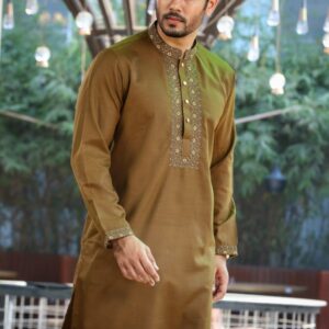 প্রিমিয়াম লা-ইতালিয়ান কটন এমব্রয়ডারি পাঞ্জাবি (উইথ লাক্সারি বক্স)